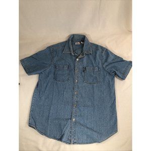 Levis Womens Short Sleeve Denim Shirt L Red Tab